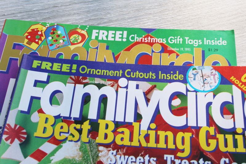 photo of 1990s vintage Family Circle Christmas magazines lot, baking, holiday recipes, ads!  #4